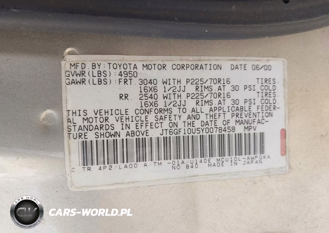 2000 Lexus Rx 300 VIN:JT6GF10U5Y0078458 - 9