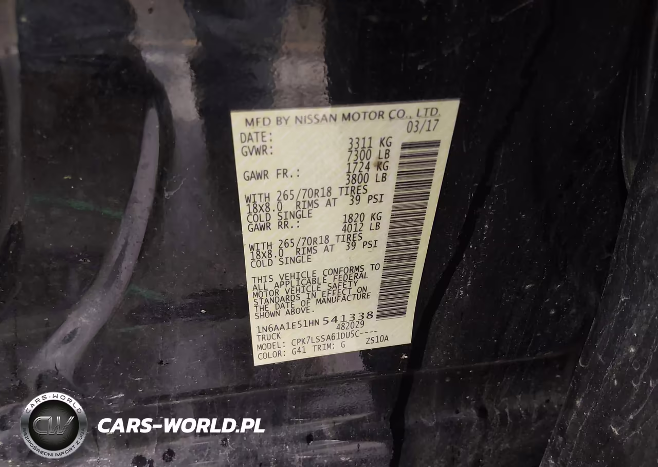 2017 Nissan Titan Sv VIN:1N6AA1E51HN541338 - 9
