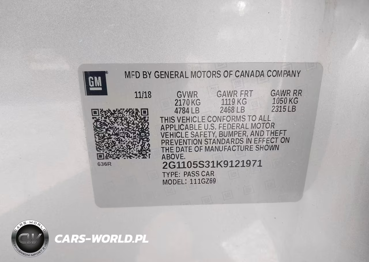 2019 Chevrolet Impala Premier VIN:2G1105S31K9121971 - 9