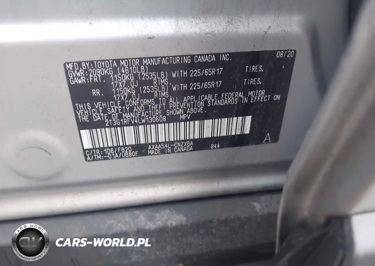 2020 Toyota Rav4 Le VIN:2T3G1RFV4LW130608 - 9