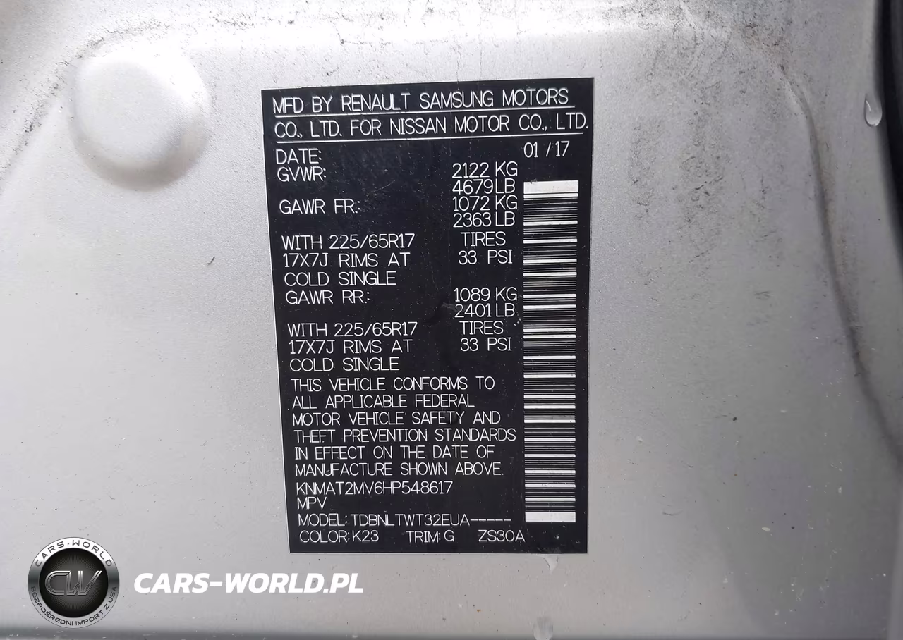 2017 Nissan Rogue Sv VIN:KNMAT2MV6HP548617 - 9