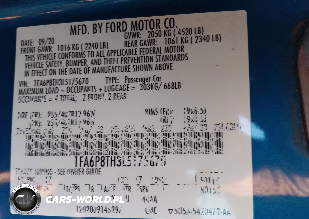 2020 Ford Mustang Ecoboost Fastback VIN:1FA6P8TH3L5175670 - 9