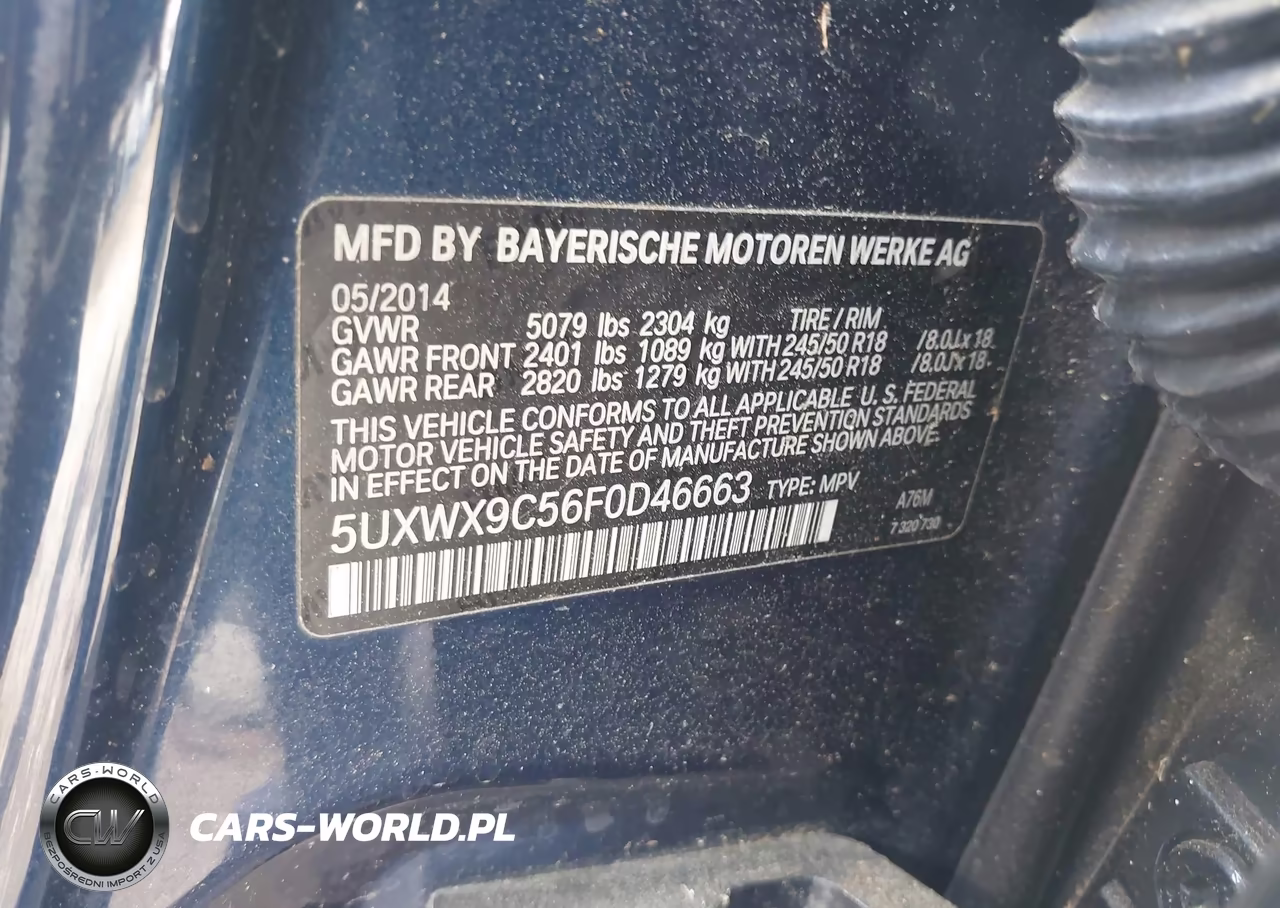 2015 BMW X3 xDrive28I VIN:5UXWX9C56F0D46663 - 9