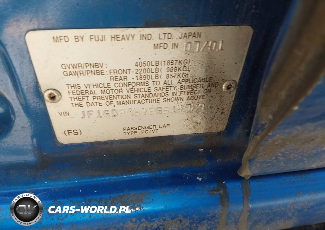 2002 Subaru Impreza Wrx VIN:JF1GD29642G514729 - 9