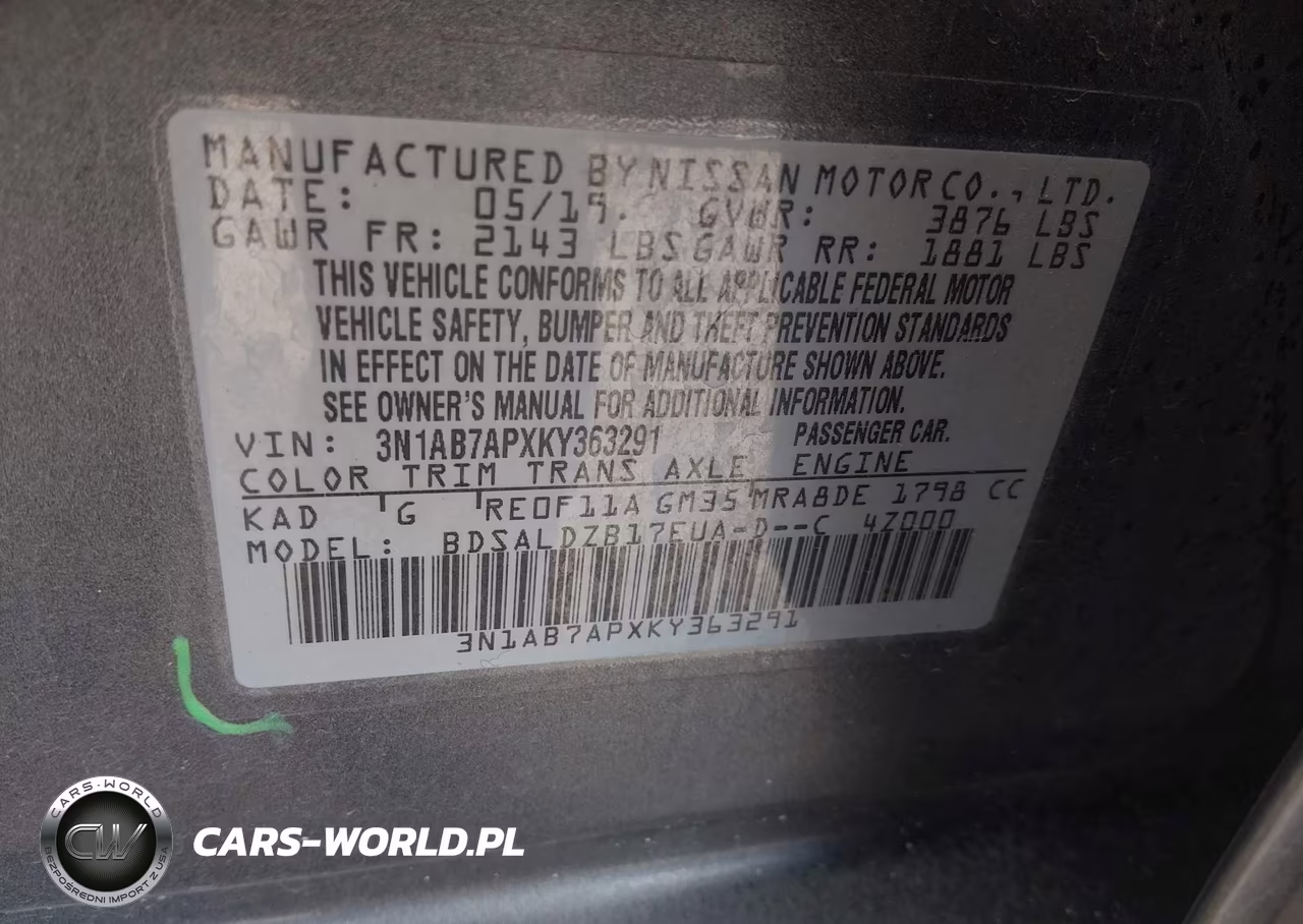 2019 Nissan Sentra Sv VIN:3N1AB7APXKY363291 - 9