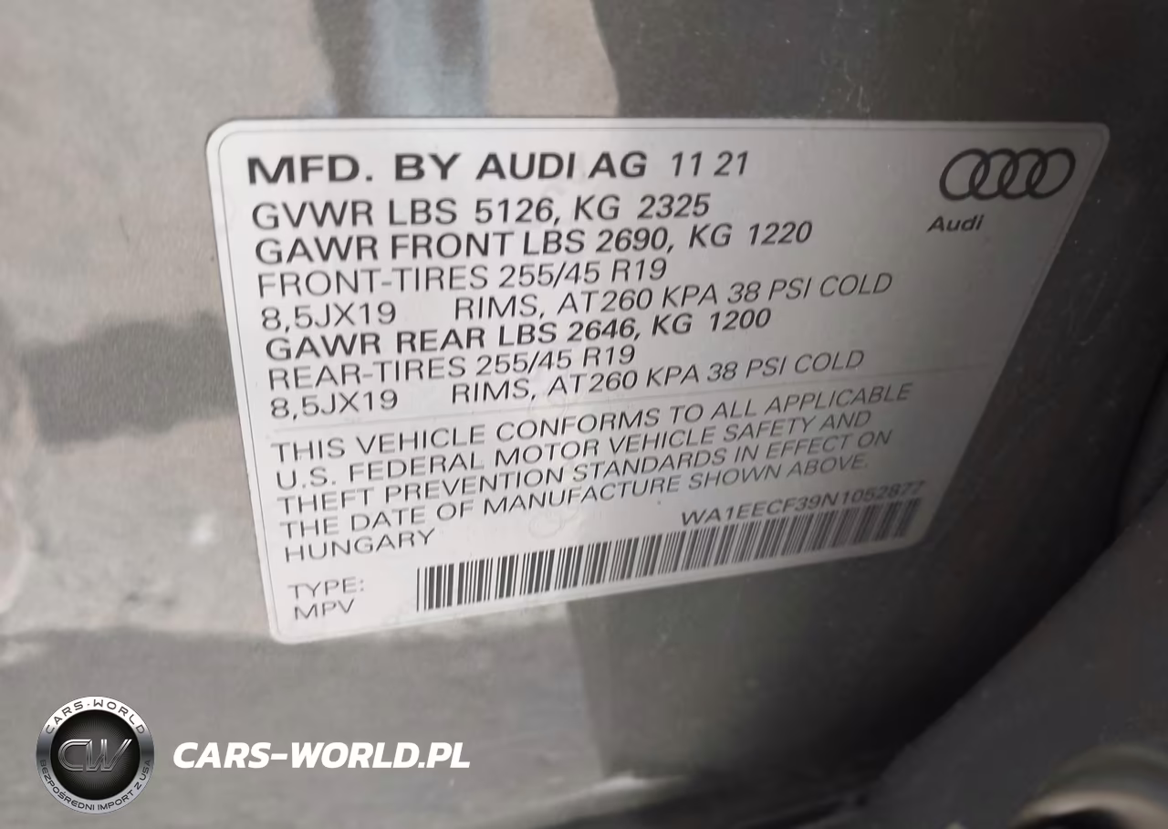 2022 Audi Q3 Premium Plus 45 Tfsi S Line Quattro Tiptronic VIN:WA1EECF39N1052877 - 9