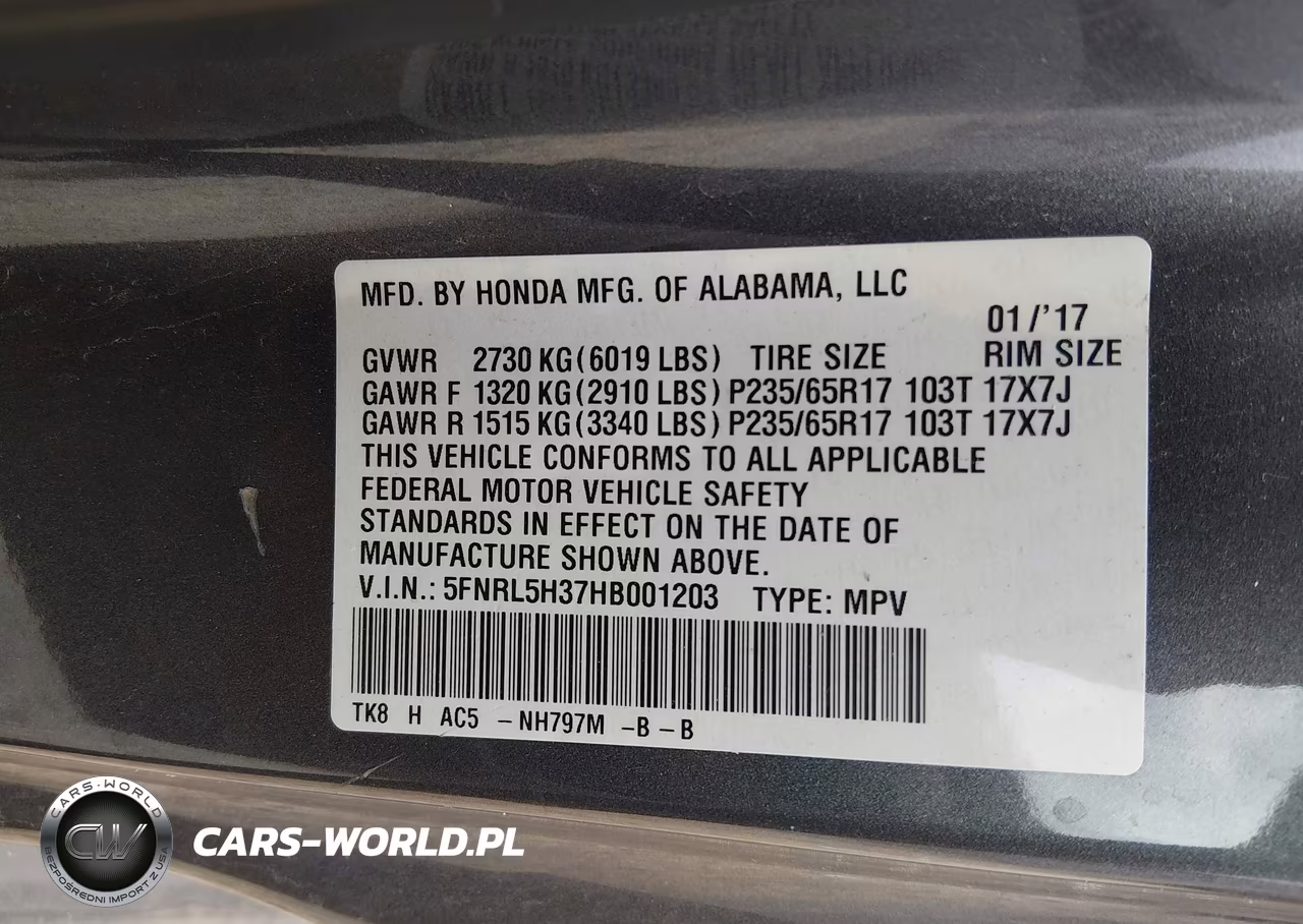 2017 Honda Odyssey Se VIN:5FNRL5H37HB001203 - 9