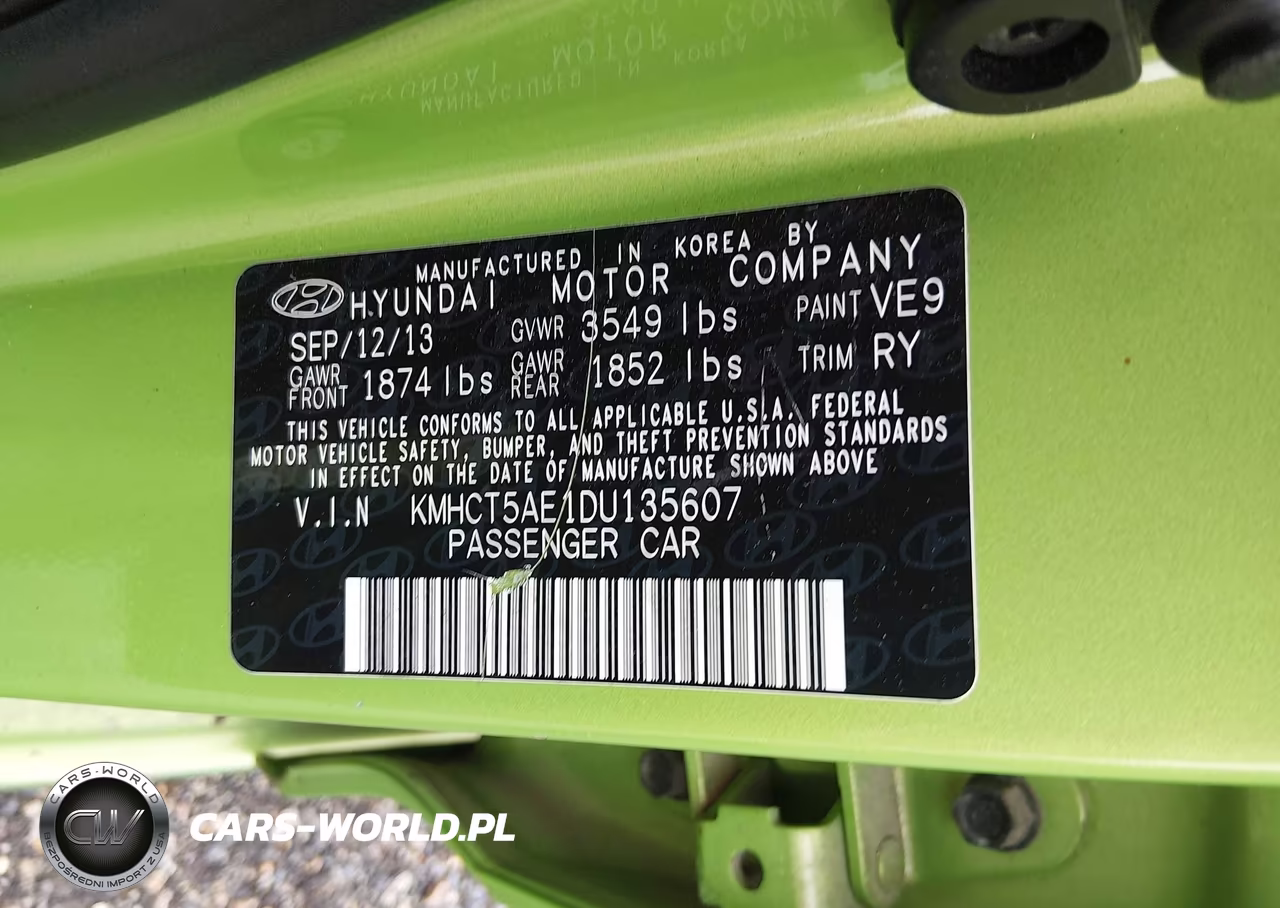 2013 Hyundai Accent Gs VIN:KMHCT5AE1DU135607 - 9