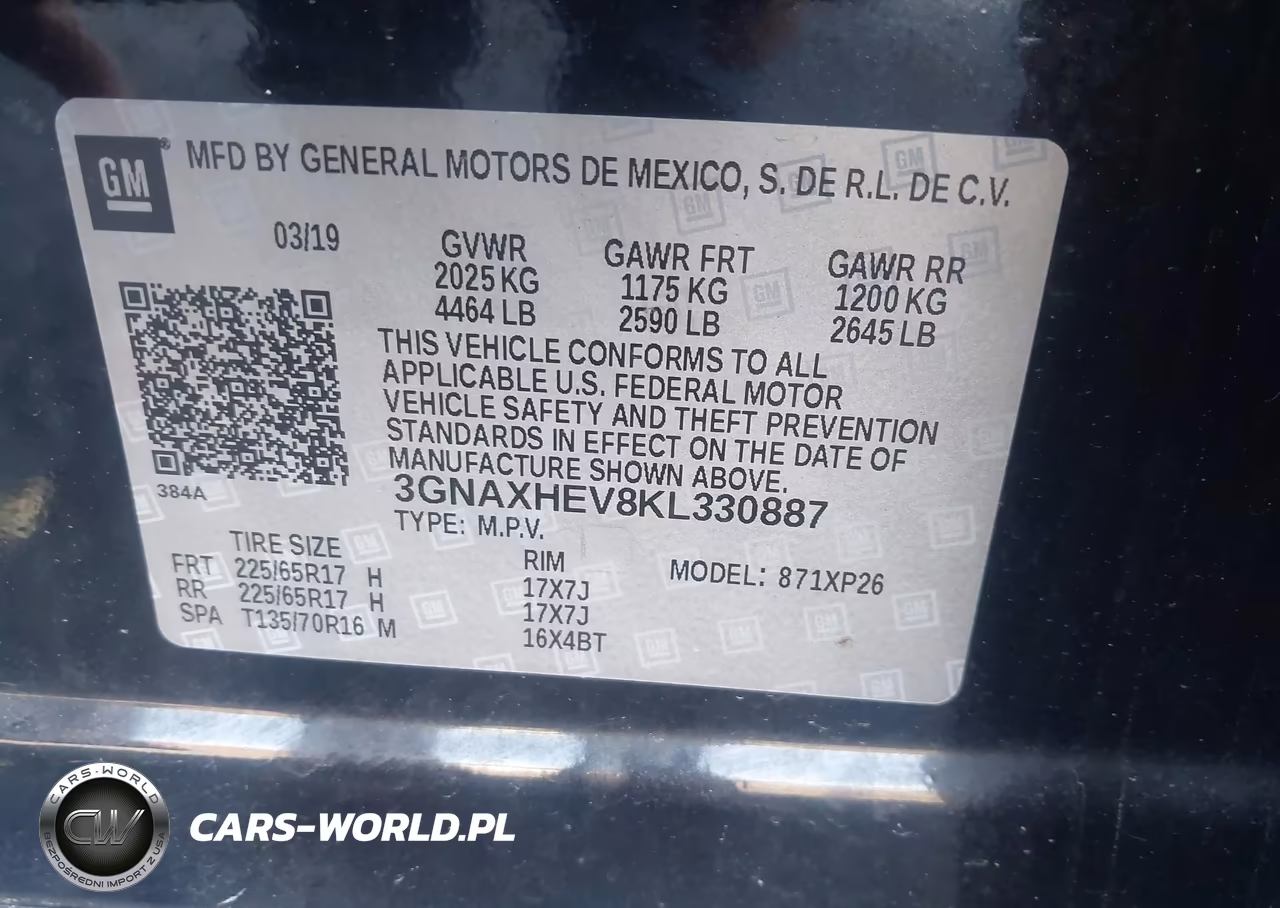 2019 Chevrolet Equinox Ls VIN:3GNAXHEV8KL330887 - 9