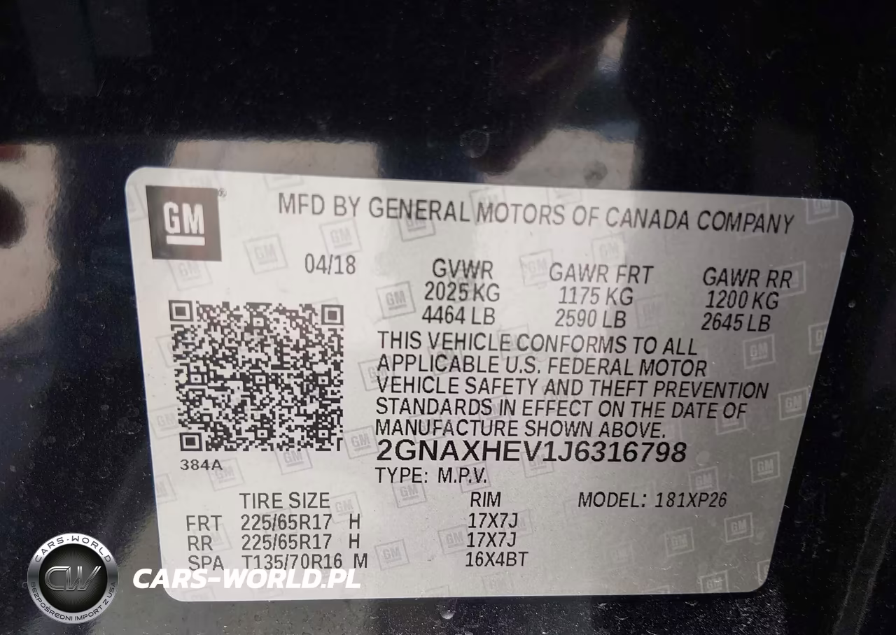 2018 Chevrolet Equinox Ls VIN:2GNAXHEV1J6316798 - 9