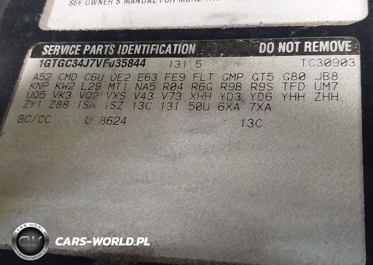 1997 GMC Sierra 3500 Hd Sl VIN:1GTGC34J7VF035844 - 9