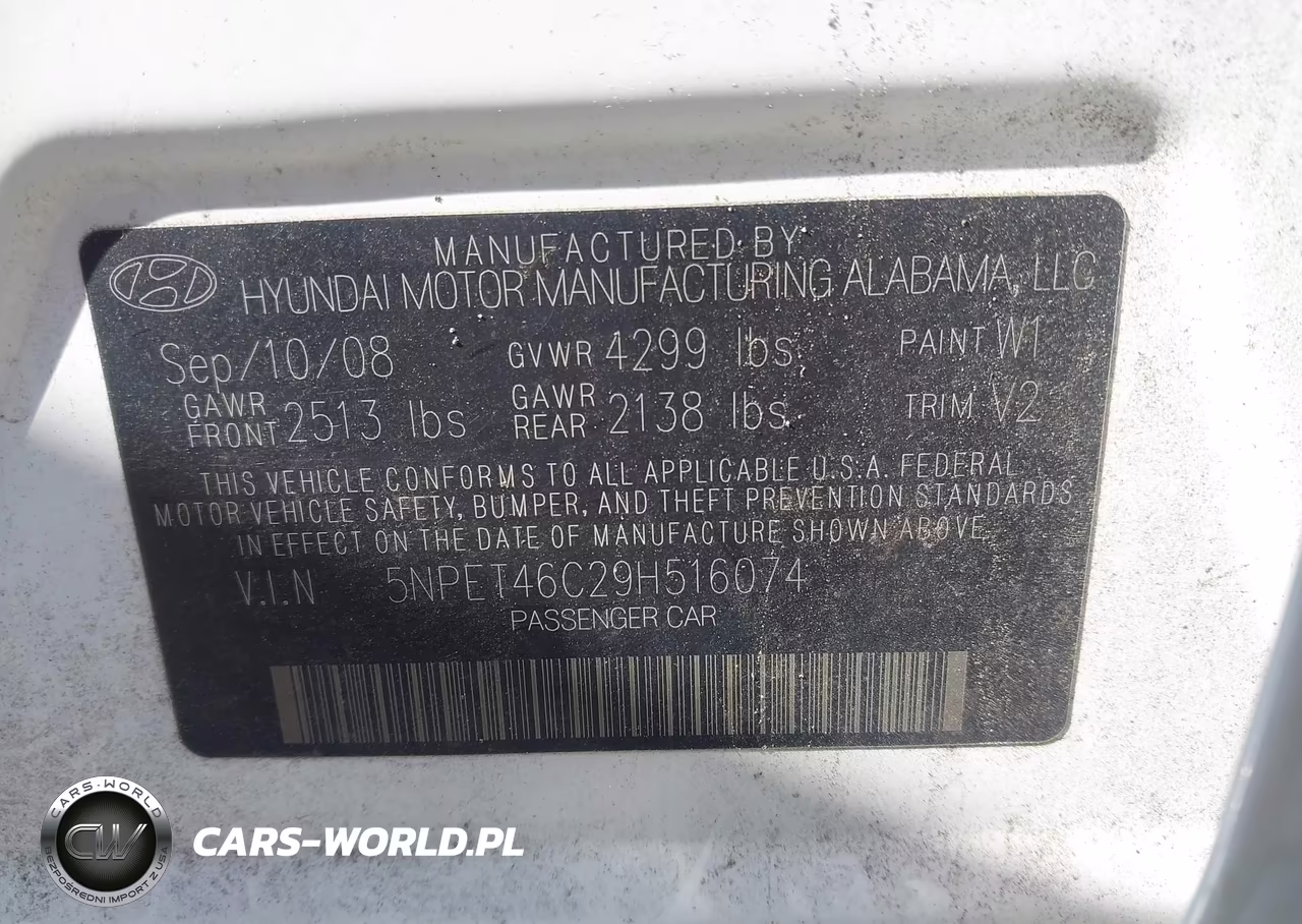 2009 Hyundai Sonata Gls VIN:5NPET46C29H516074 - 9