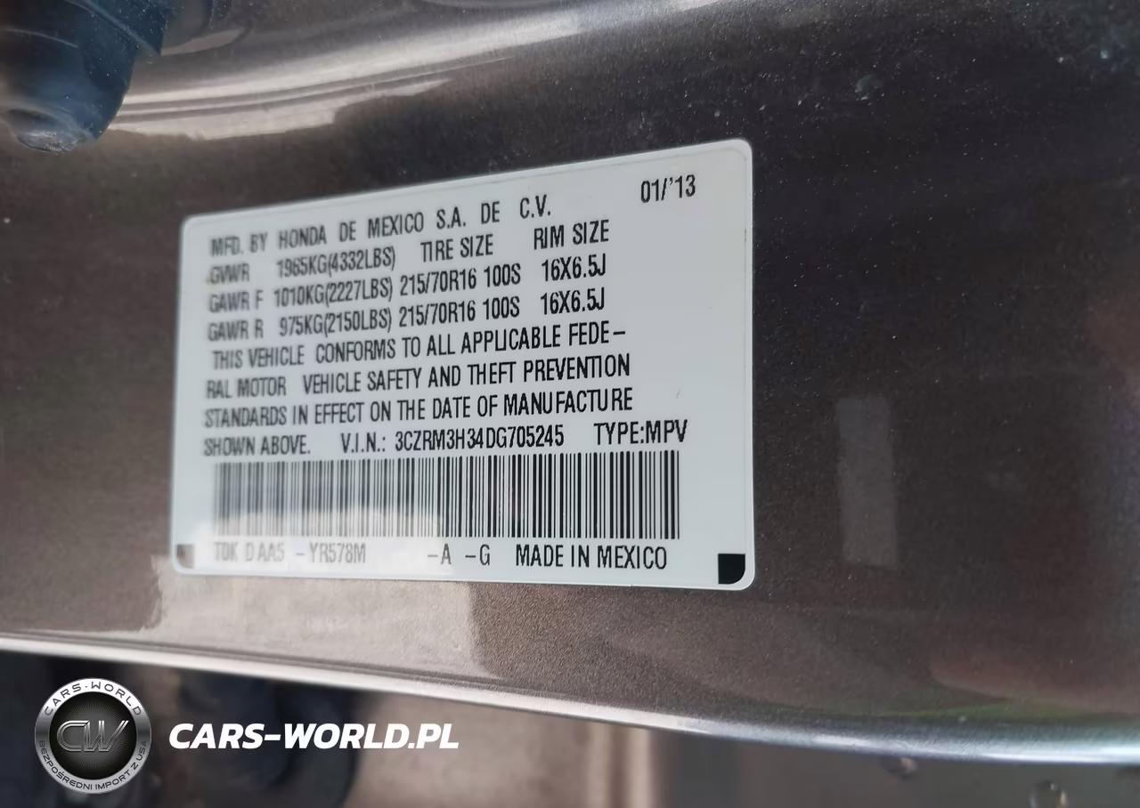 2013 Honda Cr-V Lx VIN:3CZRM3H34DG705245 - 9