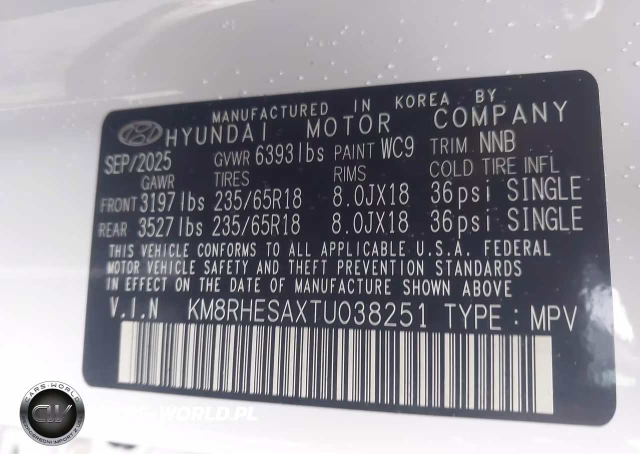 2026 Hyundai Palisade Hev Sel Premium 8P VIN:KM8RHESAXTU038251 - 9