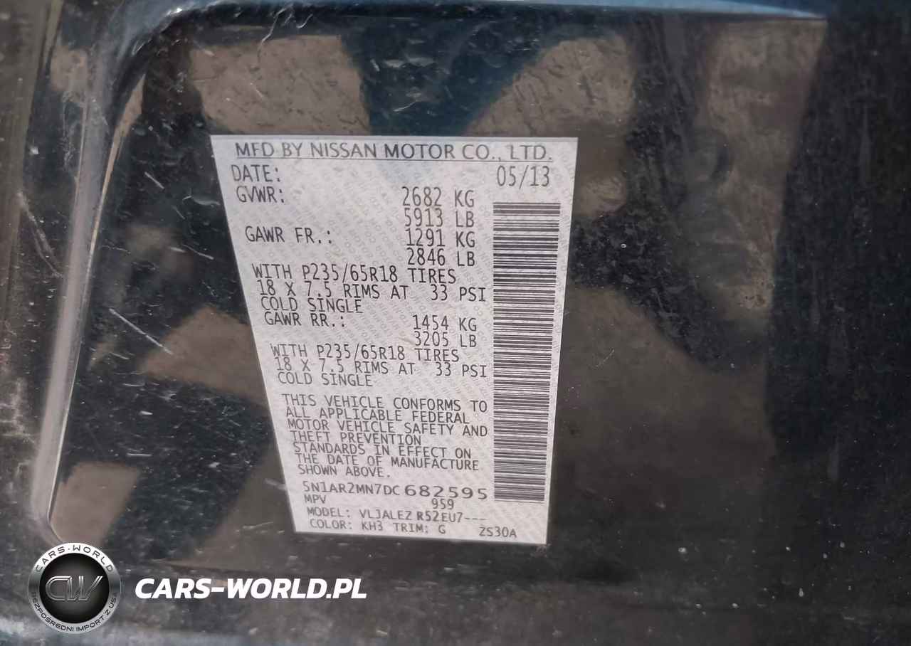 2013 Nissan Pathfinder Sv VIN:5N1AR2MN7DC682595 - 9