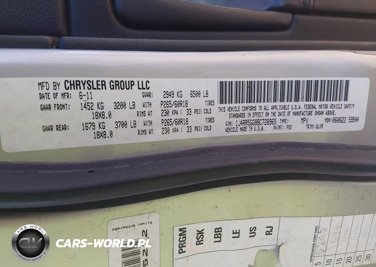 2011 Jeep Grand Cherokee Limited VIN:1J4RR5GG8BC728965 - 9