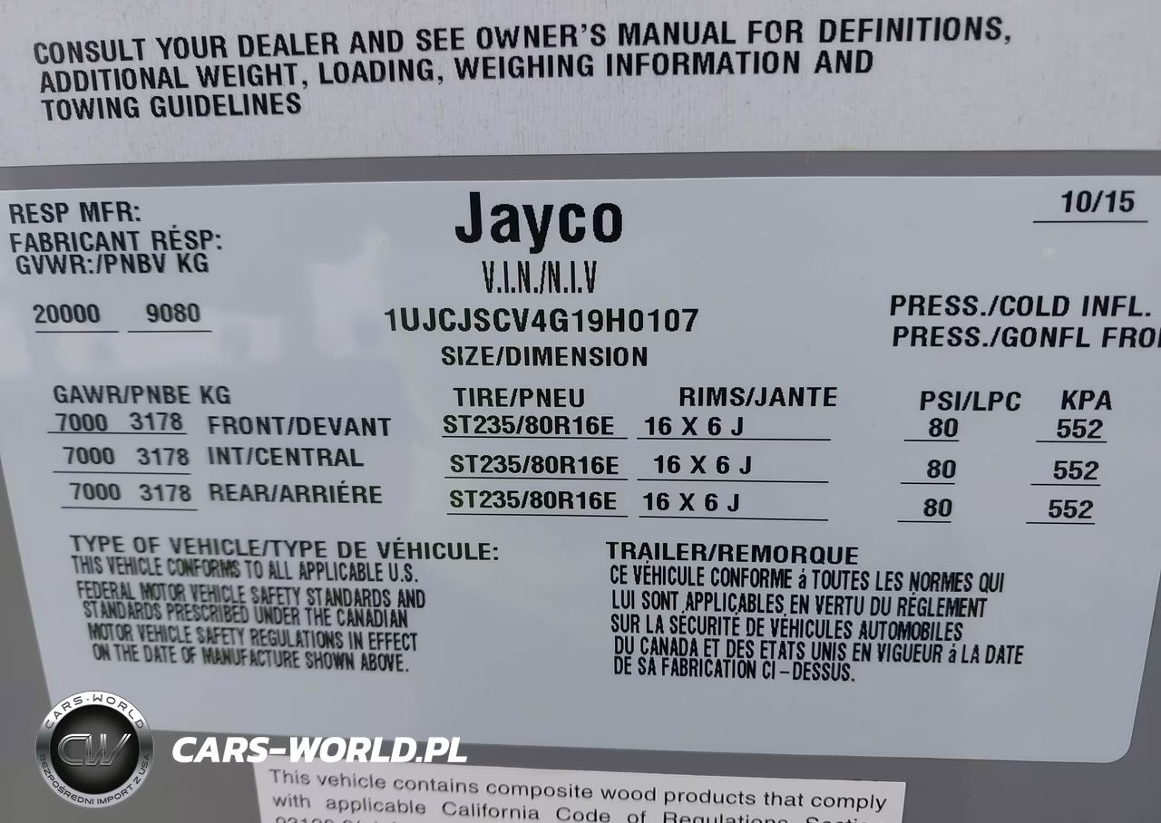 2016 Jayco Seismic VIN:1UJCJSCV4G19H0107 - 9