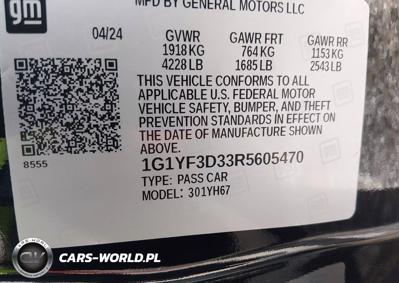 2024 Chevrolet Corvette Z06 Rwd 3Lz VIN:1G1YF3D33R5605470 - 9