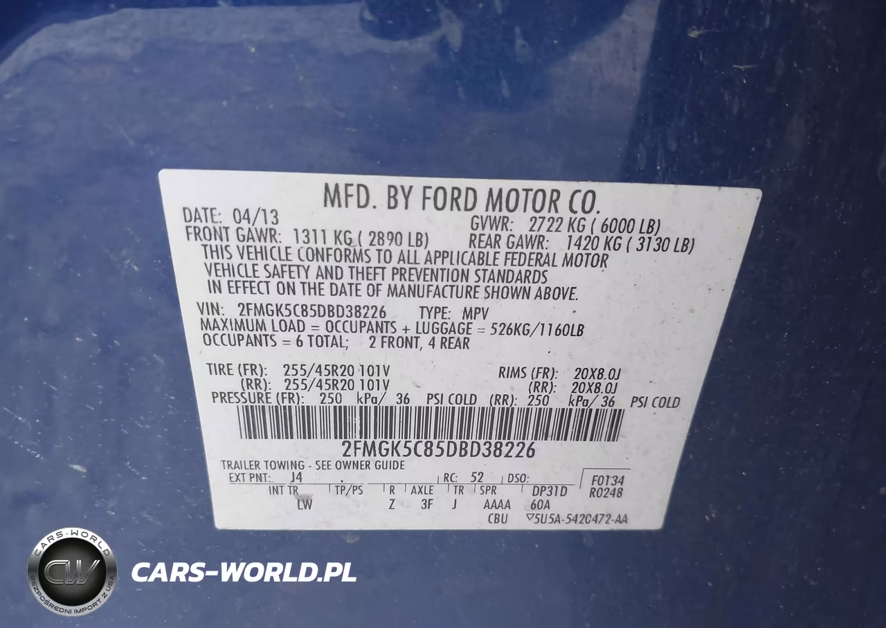 2013 Ford Flex Sel VIN:2FMGK5C85DBD38226 - 9
