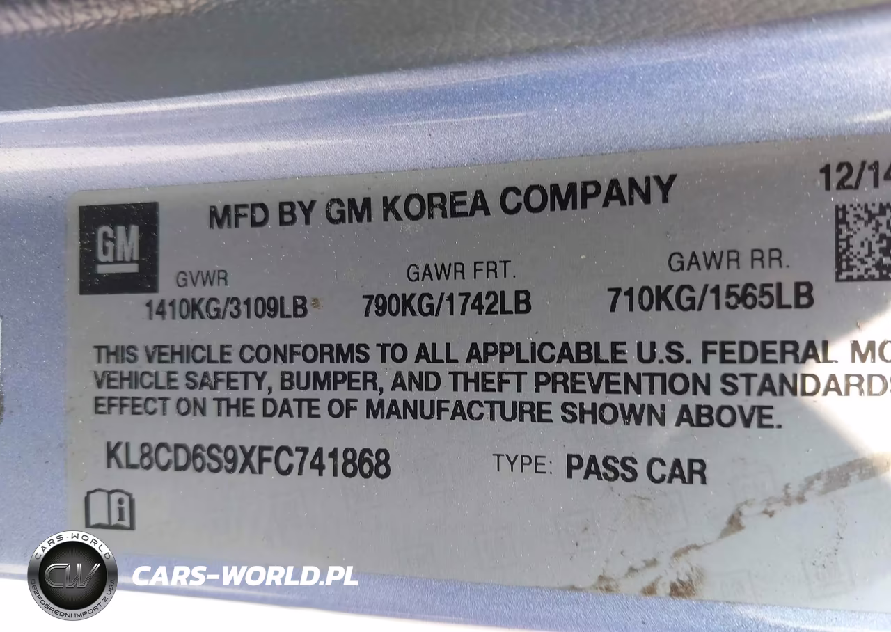2015 Chevrolet Spark 1Lt Cvt VIN:KL8CD6S9XFC741868 - 9
