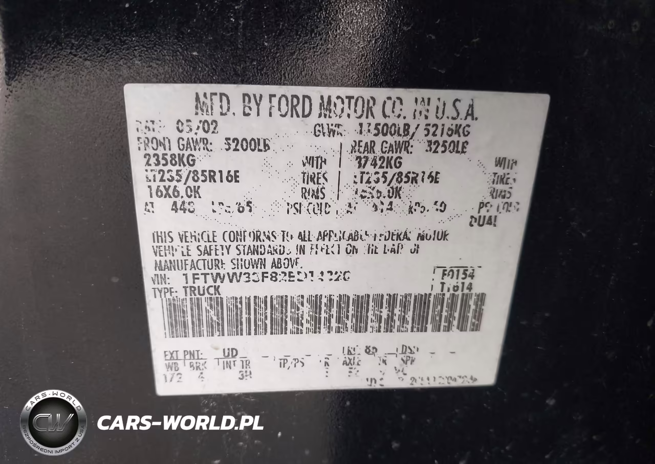 2002 Ford F-350 Lariat-Xl-Xlt VIN:1FTWW33F82ED14320 - 8