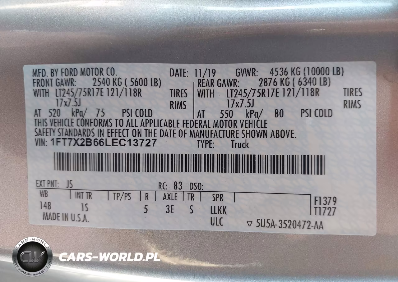 2020 Ford F-250 Lariat-Xl-Xlt VIN:1FT7X2B66LEC13727 - 9