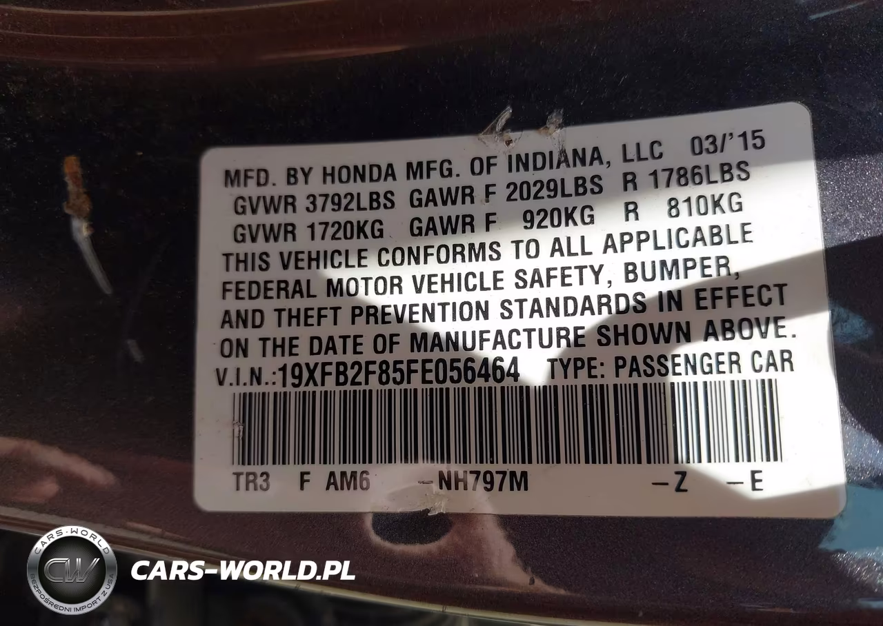 2015 Honda Civic Ex VIN:19XFB2F85FE056464 - 9