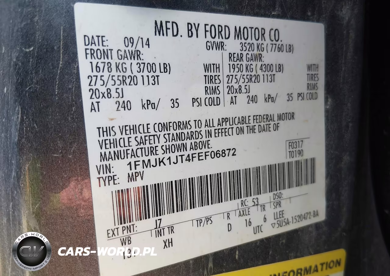 2015 Ford Expedition El King Ranch-Xlt VIN:1FMJK1JT4FEF06872 - 9