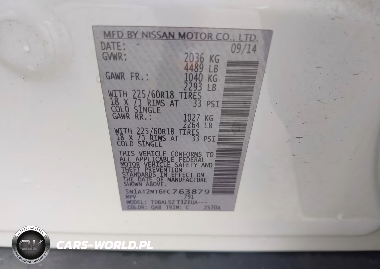 2015 Nissan Rogue Sl VIN:5N1AT2MT6FC763879 - 9