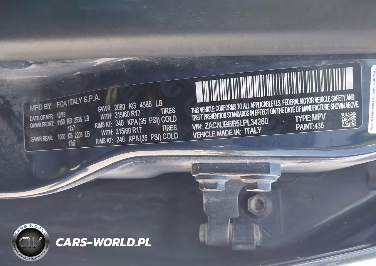 2020 Jeep Renegade Altitude 4X4 VIN:ZACNJBBB5LPL34260 - 9