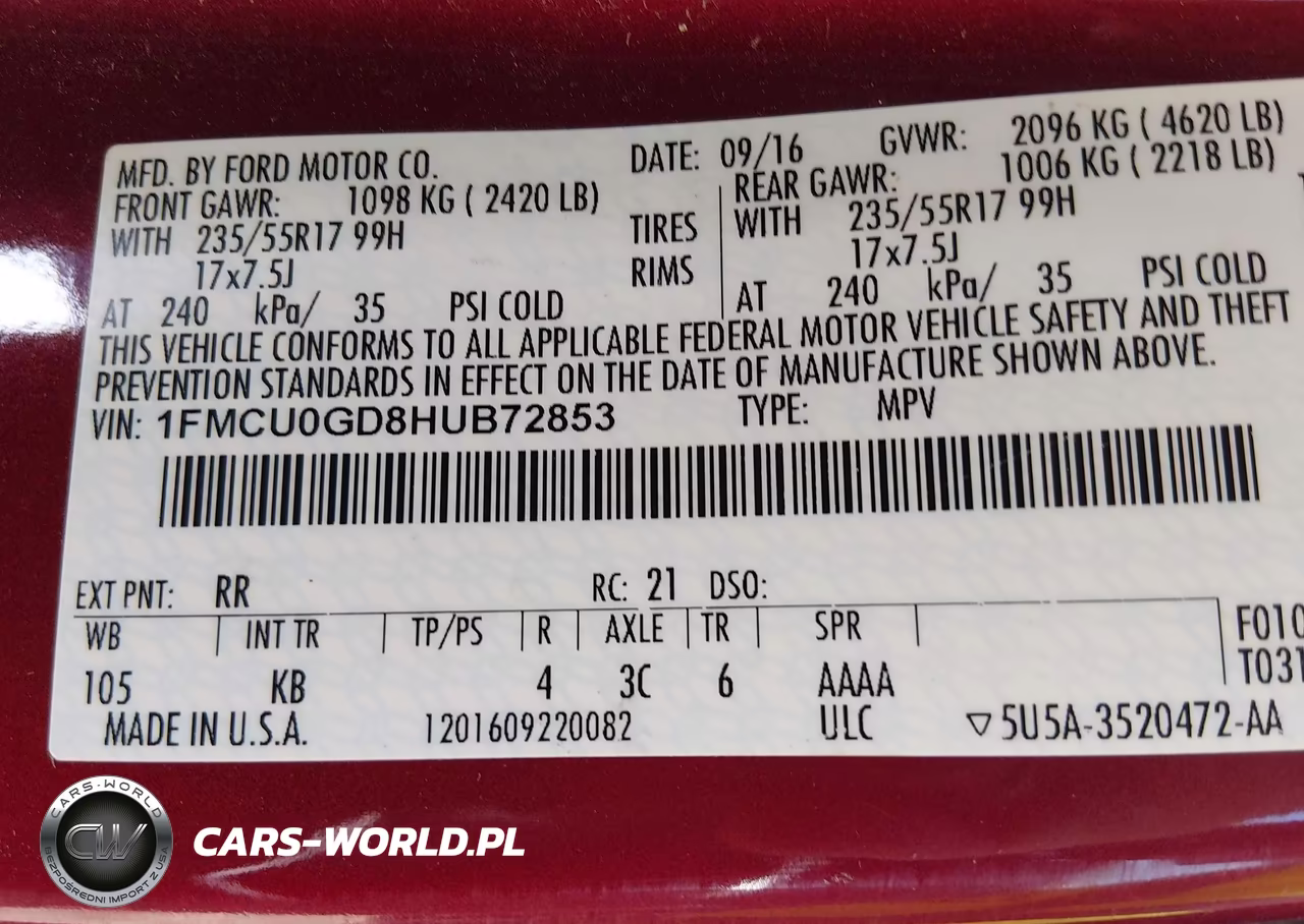 2017 Ford Escape Se VIN:1FMCU0GD8HUB72853 - 9