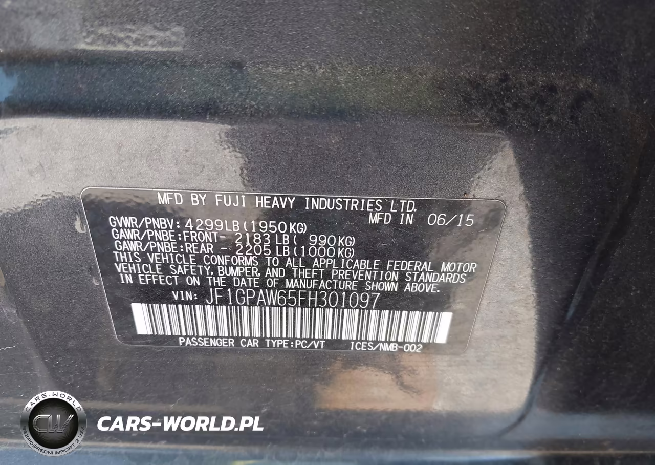 2015 Subaru Impreza 2.0I Sport Limited VIN:JF1GPAW65FH301097 - 9