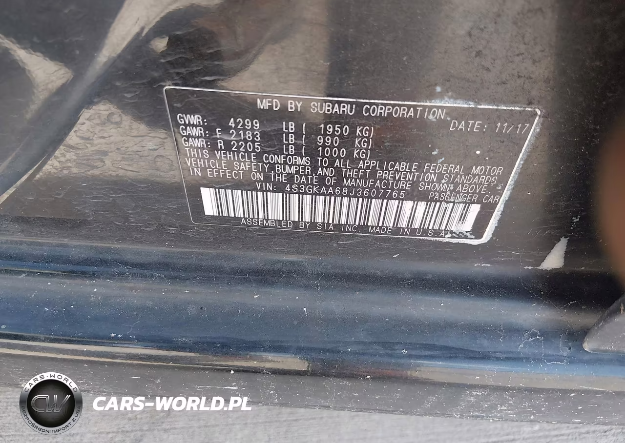 2018 Subaru Impreza 2.0I VIN:4S3GKAA68J3607765 - 9