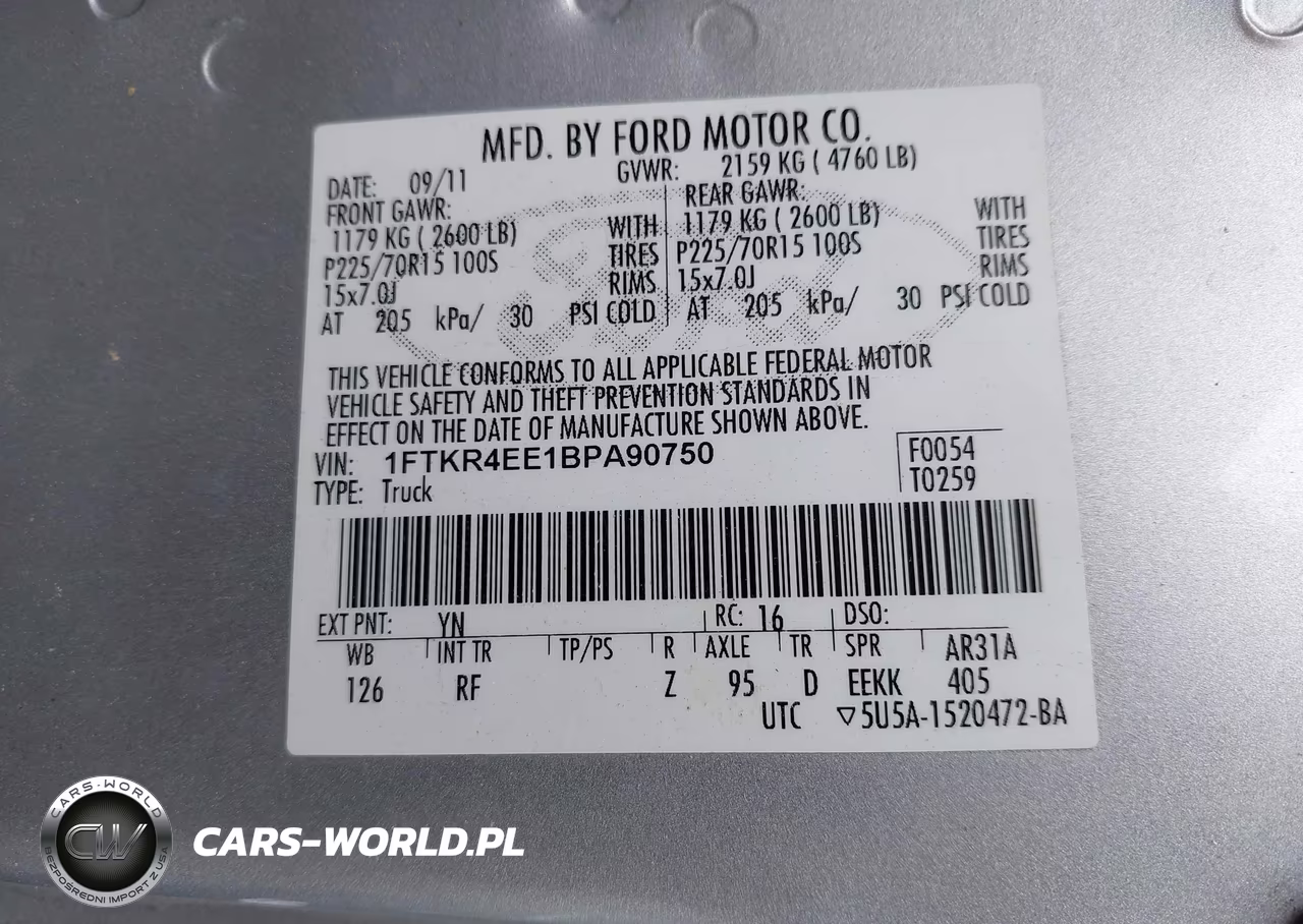 2011 Ford Ranger Sport-Xlt VIN:1FTKR4EE1BPA90750 - 9