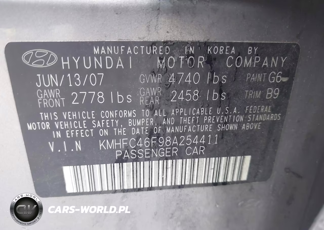 2008 Hyundai Azera Limited VIN:KMHFC46F98A254411 - 9