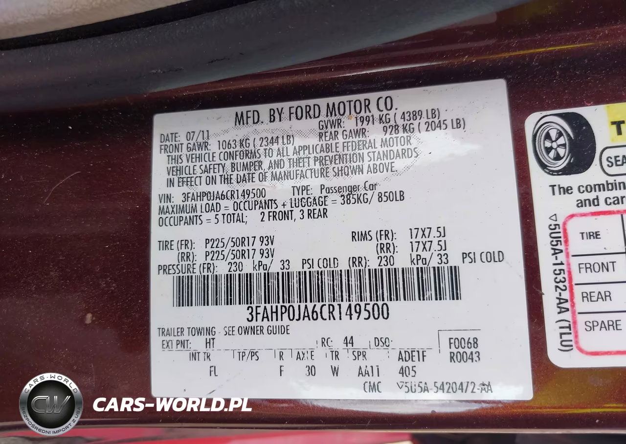 2012 Ford Fusion Sel VIN:3FAHP0JA6CR149500 - 9