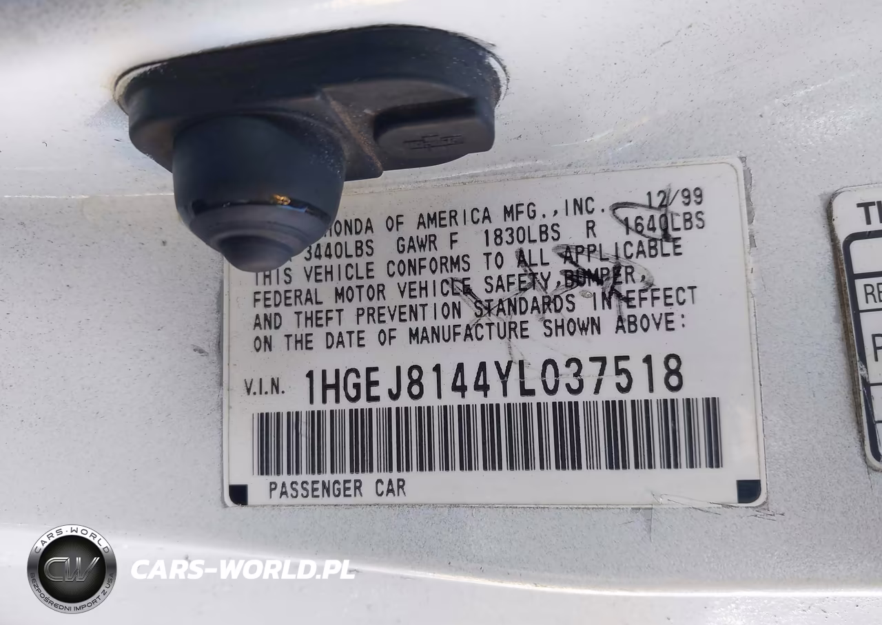 2000 Honda Civic Ex VIN:1HGEJ8144YL037518 - 9