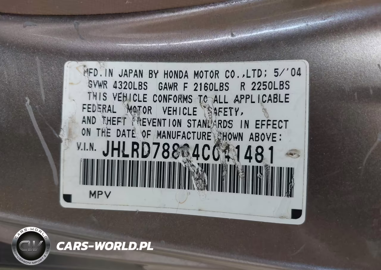 2004 Honda Cr-V Ex VIN:JHLRD78864C041481 - 9