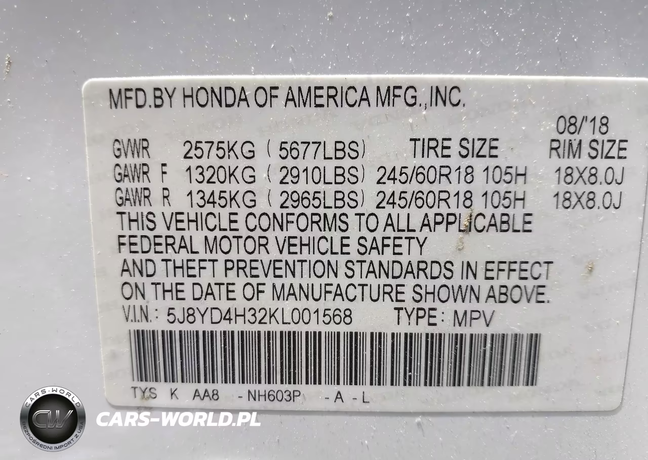 2019 Acura Mdx Standard VIN:5J8YD4H32KL001568 - 9