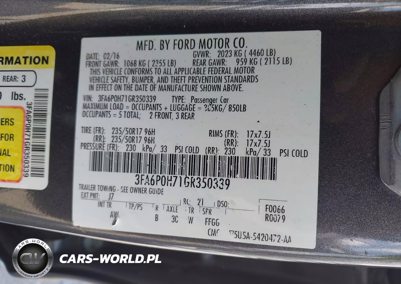 2016 Ford Fusion Se VIN:3FA6P0H71GR350339 - 9