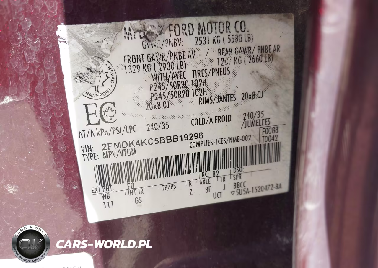 2011 Ford Edge Limited VIN:2FMDK4KC5BBB19296 - 9