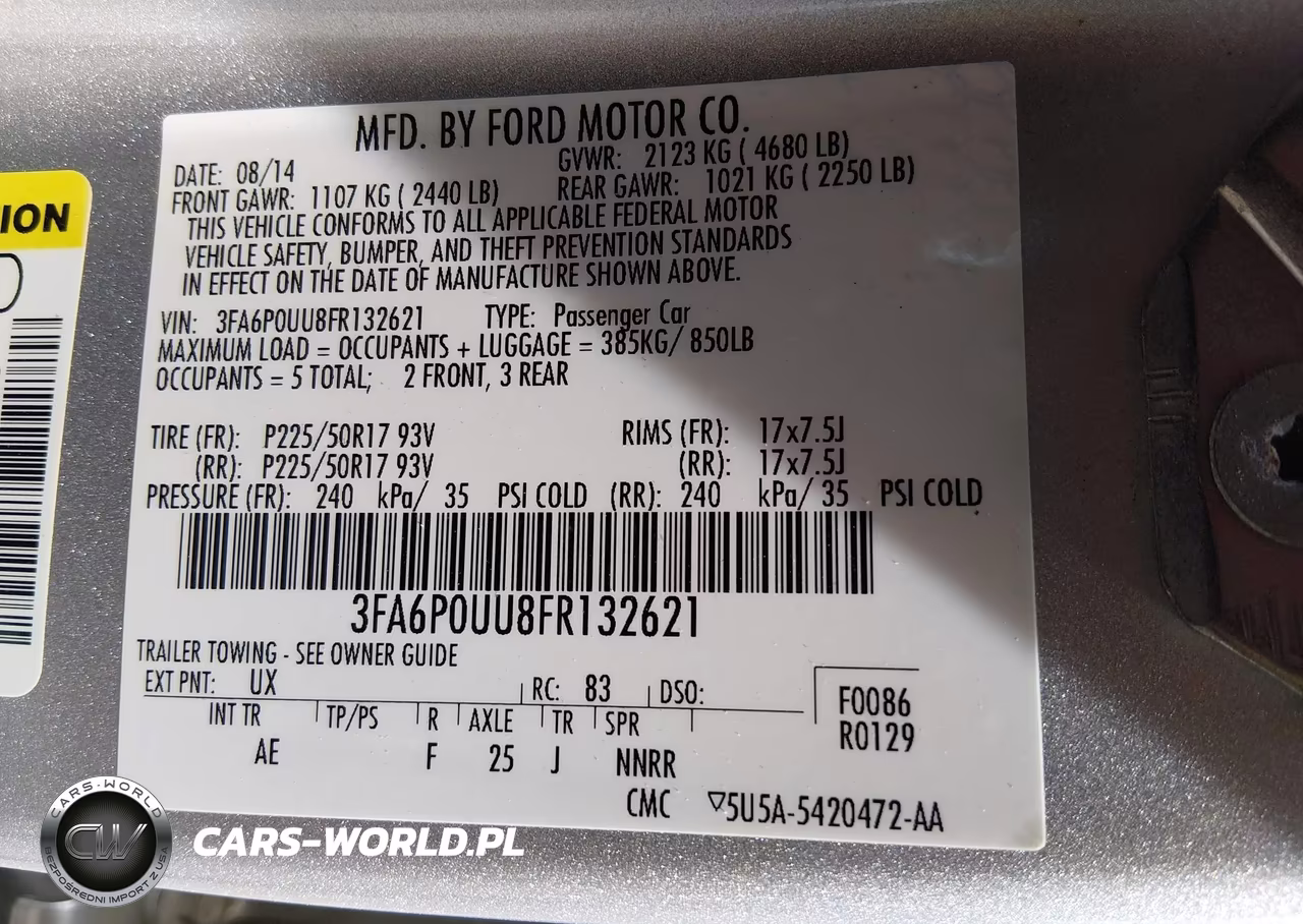 2015 Ford Fusion Hybrid S VIN:3FA6P0UU8FR132621 - 9