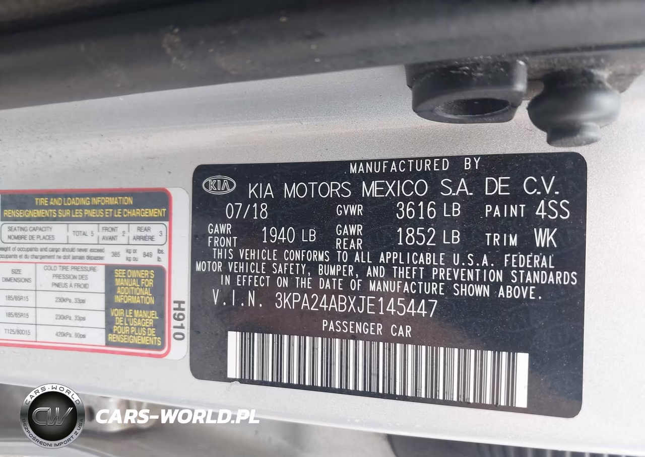 2018 Kia Rio S VIN:3KPA24ABXJE145447 - 9