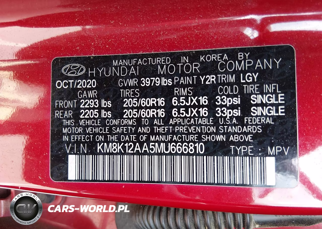 2021 Hyundai Kona Se VIN:KM8K12AA5MU666810 - 9