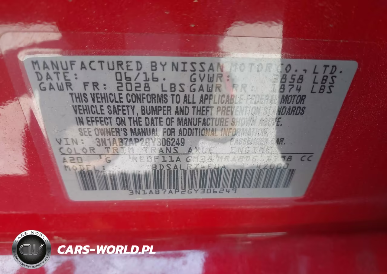 2016 Nissan Sentra Sr VIN:3N1AB7AP2GY306249 - 9