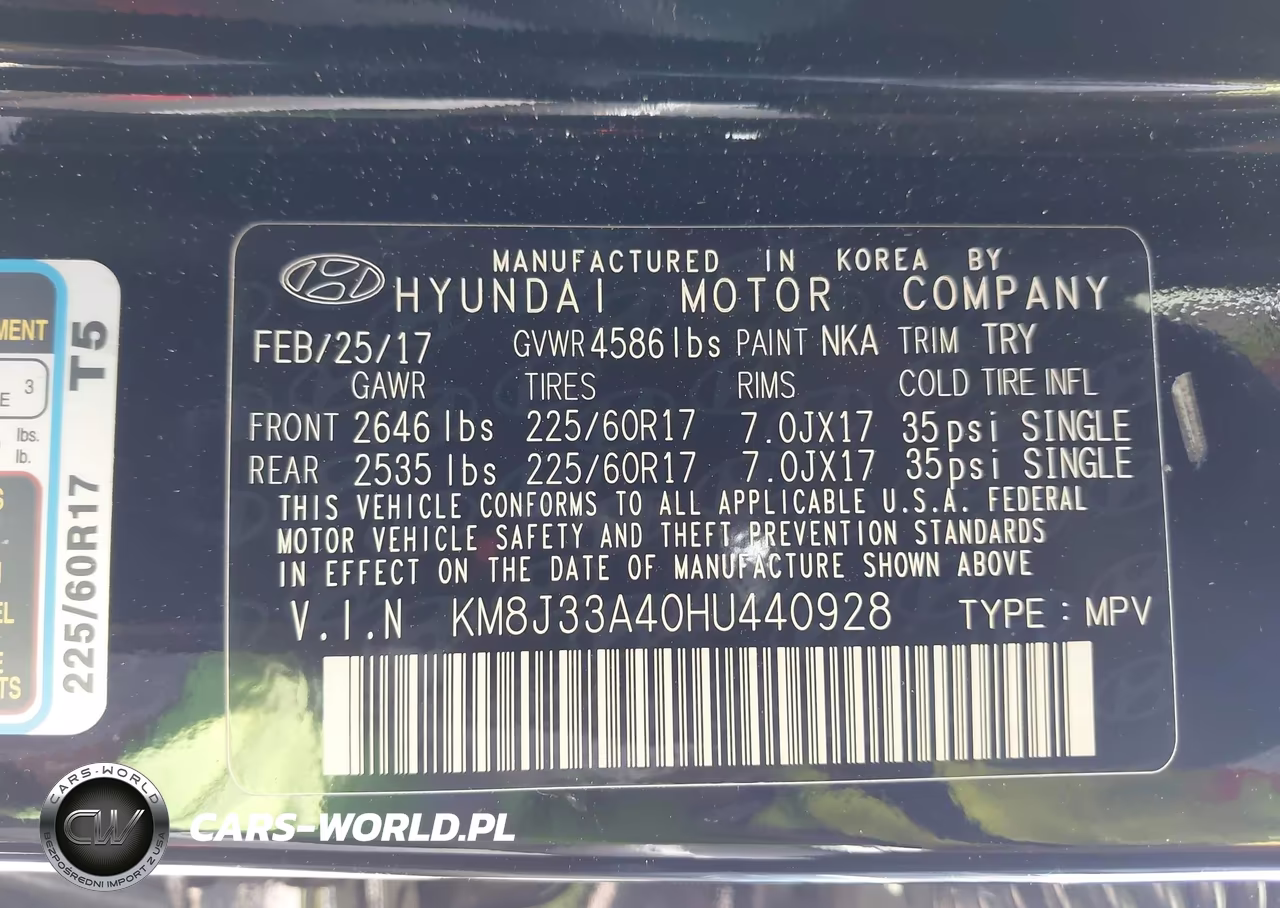 2017 Hyundai Tucson Se VIN:KM8J33A40HU440928 - 9