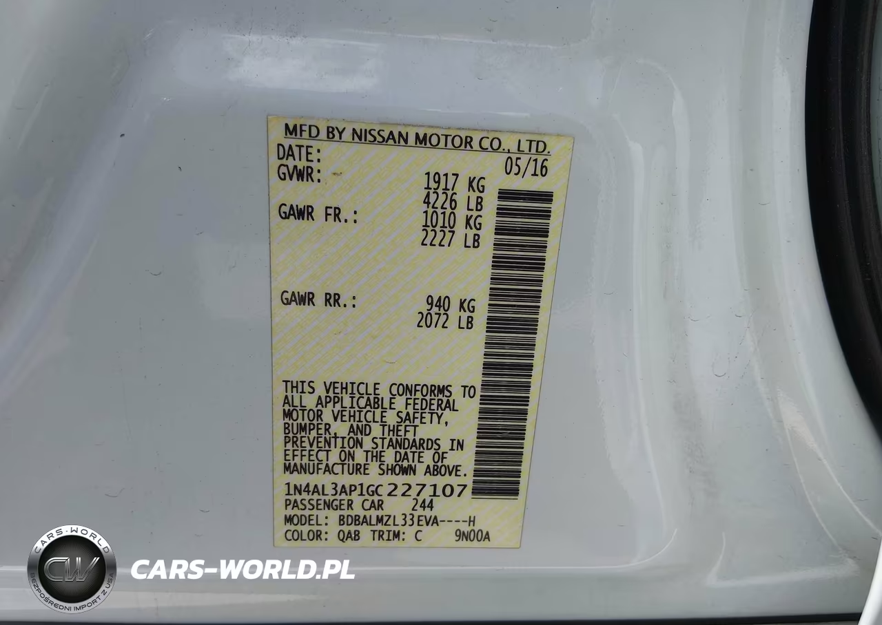 2016 Nissan Altima 2.5 Sv VIN:1N4AL3AP1GC227107 - 9
