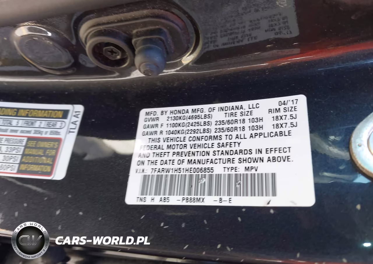 2017 Honda Cr-V Ex VIN:7FARW1H51HE006855 - 9
