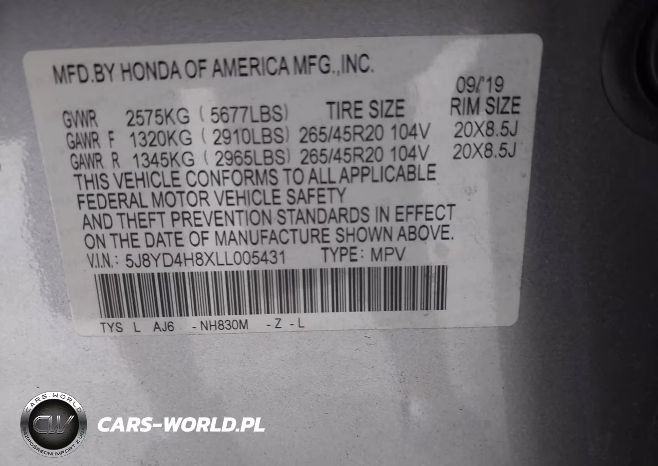 2020 Acura Mdx Advance Package VIN:5J8YD4H8XLL005431 - 9