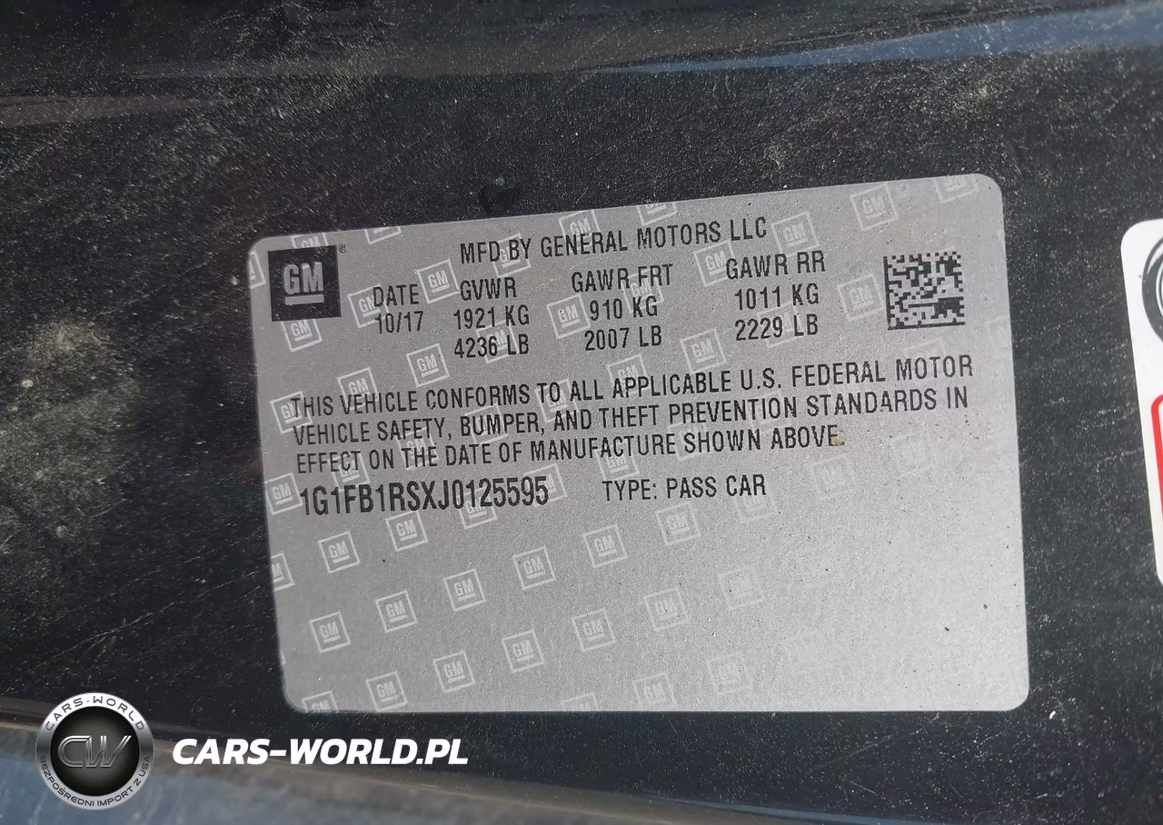 2018 Chevrolet Camaro 1Lt VIN:1G1FB1RSXJ0125595 - 9